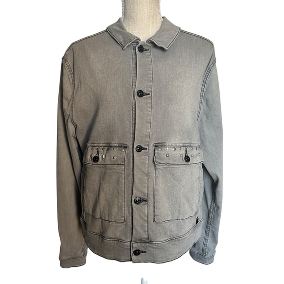 Lularoe Kenny Denim Jacket with Tiger Face in Grey Denim Size 2XL - Picture 2 of 7